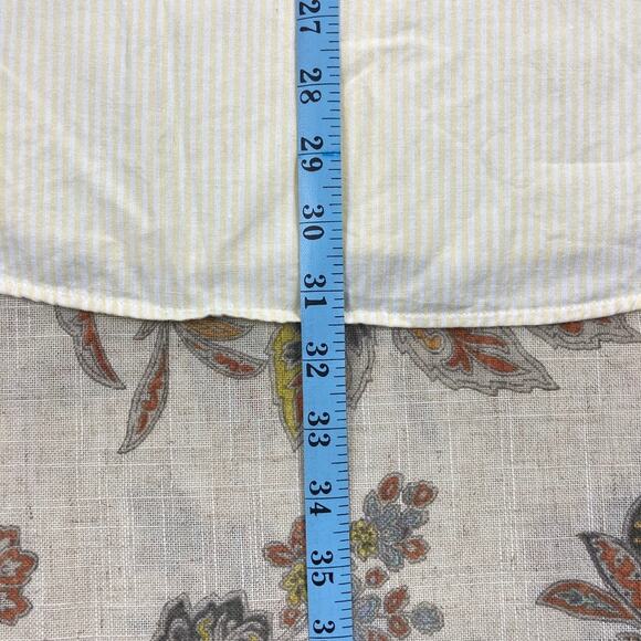 DISNEY Vintage Mickey Yellow White Stripe Long Sleeve Button Shirt Large - Picture 7 of 8